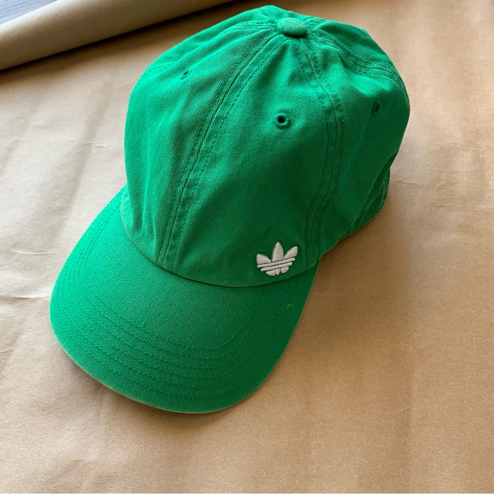 Adidas Trefoil Cap Hat Y2K Green Embroidered Canvas